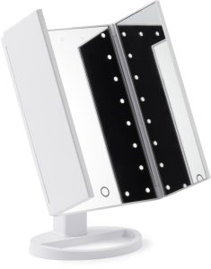 browgame cosmetics tri folded lighted makeup mirror